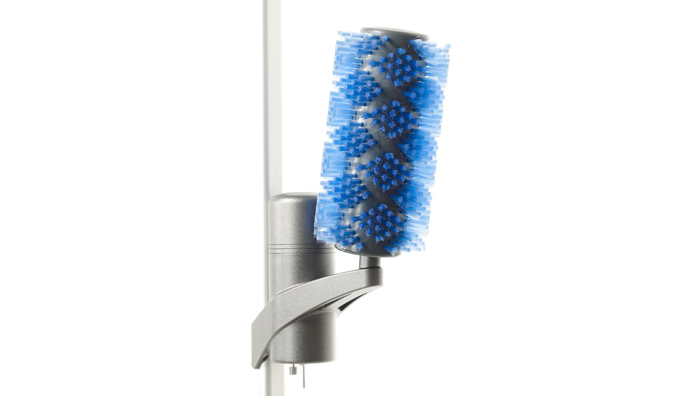 Duschbürste anthrazit mit blauen Fasern