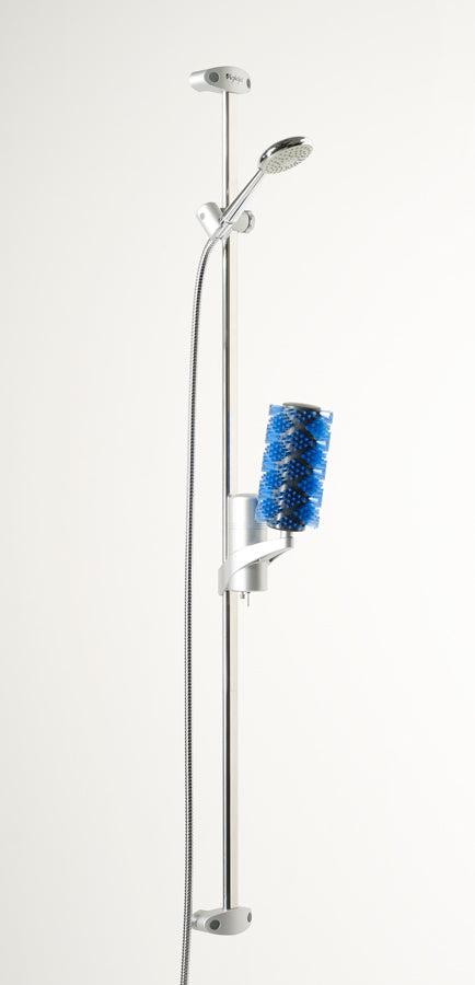 Aglaja Duschsystem standard mit Massagebürste Venus (dunkelblau), Brause und Schlauch