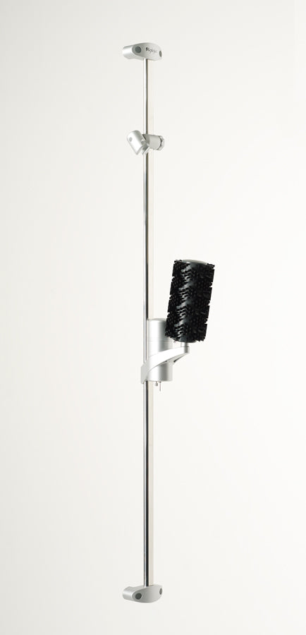 Aglaja Duschsystem standard mit Massagebürste schwarz, mit Brausehalter