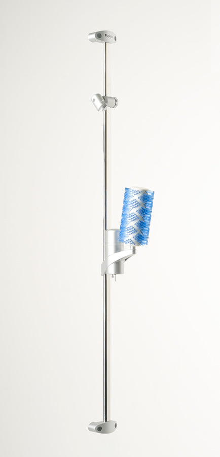 Aglaja Duschsystem standard mit Massagebürste Aura (hellblau), mit Brausehalter