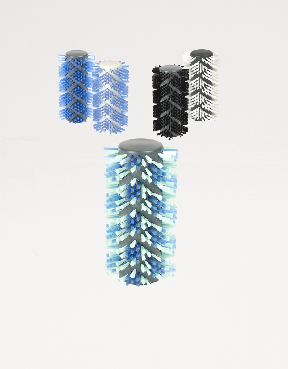 Massage brush with standard bristles