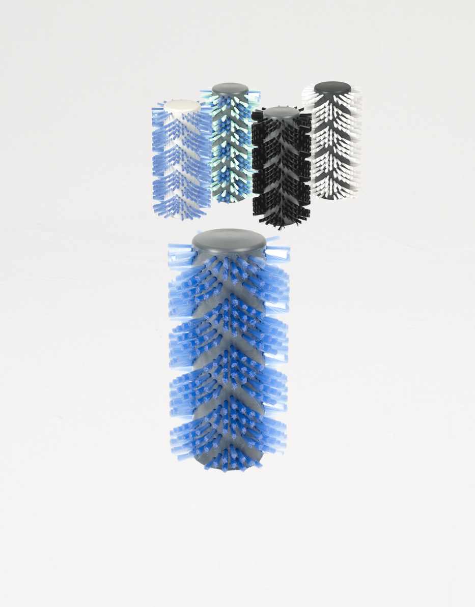 Massage brush with standard bristles
